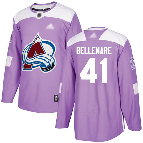Adidas Avalanche #41 Pierre-Edouard Bellemare Purple Authentic Fights Cancer Stitched Youth NHL Jersey